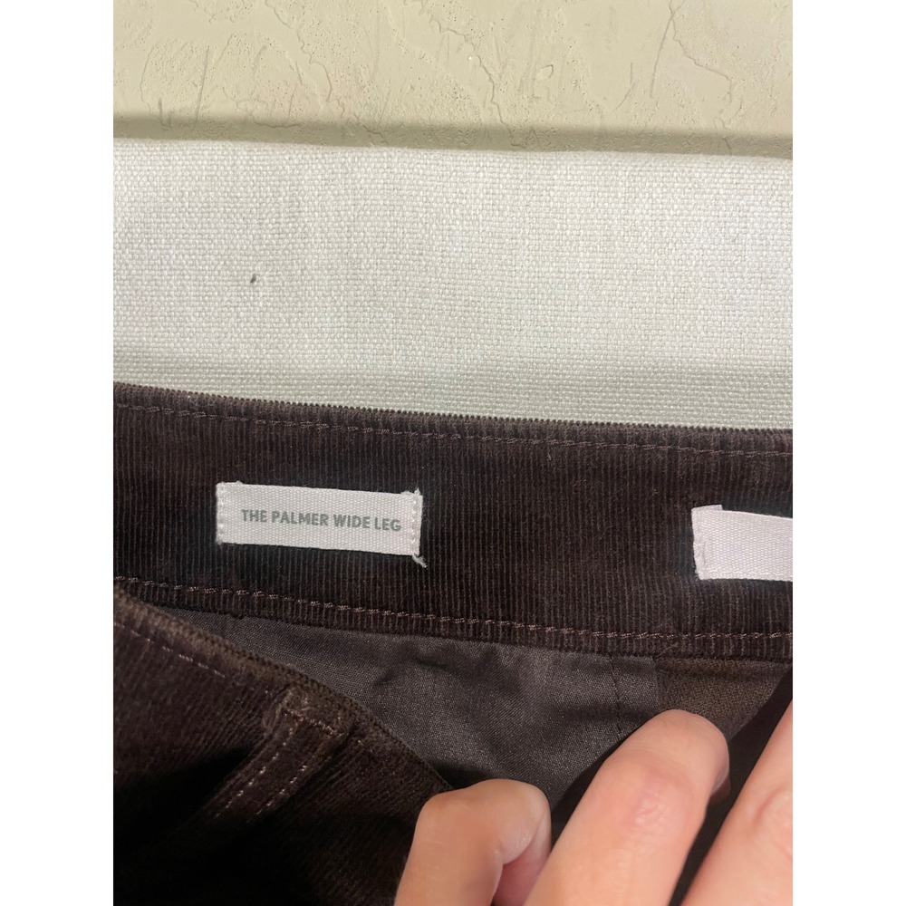Loft The Palmer Wide Leg‎ Corduroy Pants Brown High Rise Patch Pocket Size 6 - Picture 4 of 9